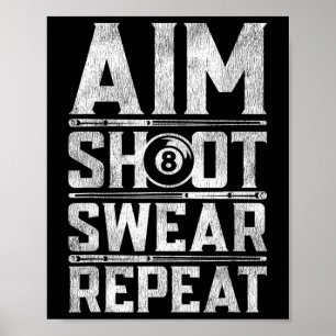 Pool Billiard Snooker Player Motivation Angebot Poster