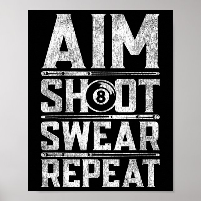 Pool Billiard Snooker Player Motivation Angebot Poster (Vorne)