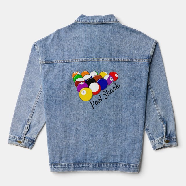 Pool Billiards Design Denim Jacket Jeansjacke (Rückseite)