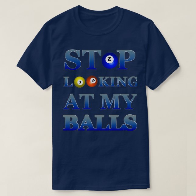 Pool Billiards Funny Balls Adult Joke Design T-Shirt (Design vorne)