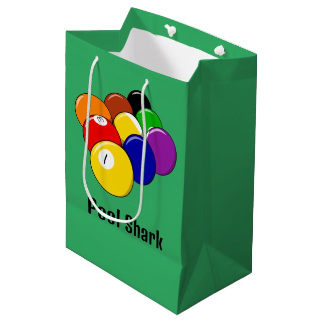 Pool Billiards Geschenktasche Mittlere Geschenktüte (Vorderseite Schrägansicht)