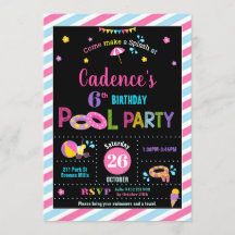 Pool Birthday Party Girl