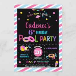 Pool Birthday Party Girl Einladung