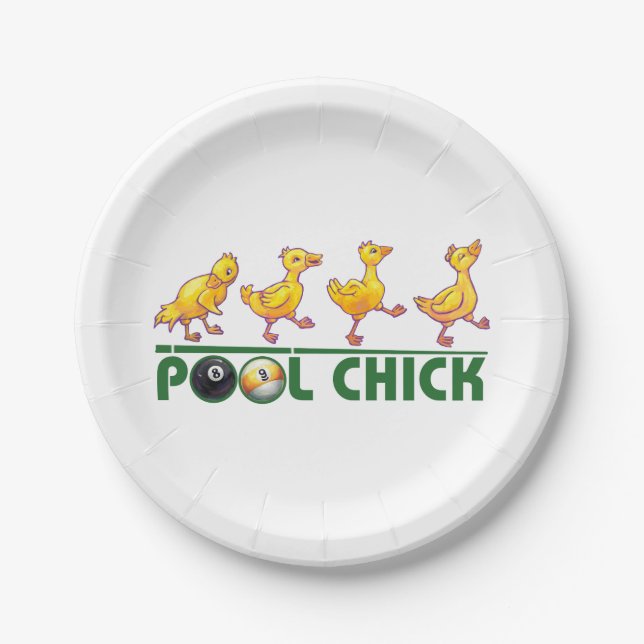 Pool Chick Pappteller (Vorderseite)