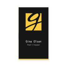 Pool Cleaner Business Card Monogram Block