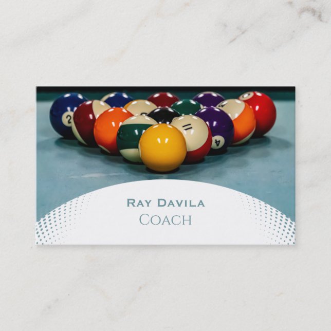 Pool Coach Billiard Visitenkarte (Vorderseite)