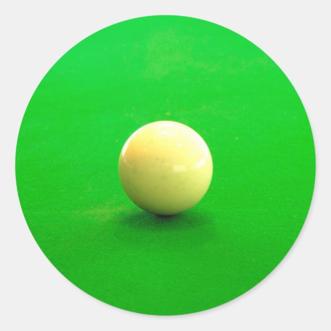 Pool Cue Ball Runder Aufkleber (Vorderseite)