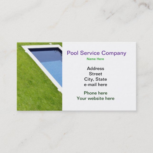 Pool-Dienstleistungsunternehmen-Visitenkarte Visitenkarte (Vorderseite)