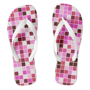Pool Fliesen, rosa Mosaikfliesen, geometrisches Mu Flip Flops
