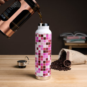Pool Fliesen, rosa Mosaikfliesen, geometrisches Mu Trinkflasche