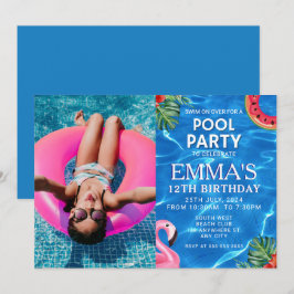 Pool Foto Geburtstagsparty Einladung