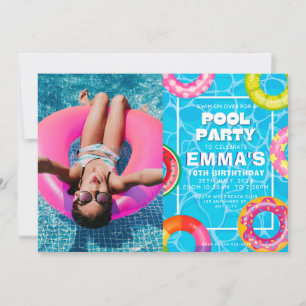 Pool Foto Geburtstagsparty Einladung