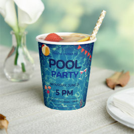 Pool Geburtstagsparty Begrüßung Pappbecher