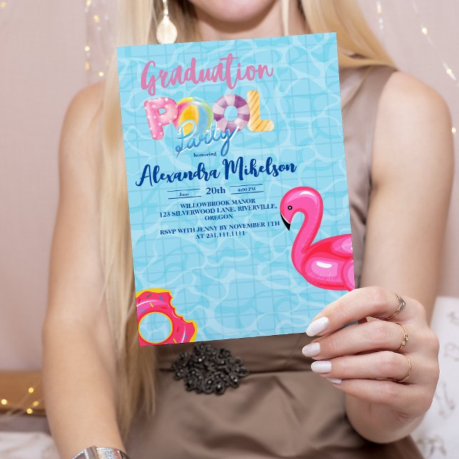 Pool Grad Party Senior High School Abschluss Einladung (Von Creator hochgeladen)