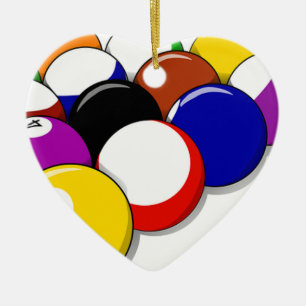 Pool Hall Balls Rack Em Sports Billard Keramik Ornament