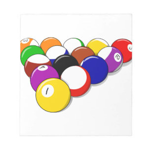 Pool Hall Balls Rack Em Sports Billard Notizblock