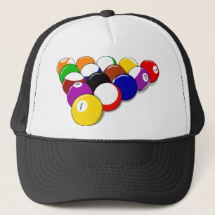 Pool Hall Balls Rack Em Sports Billard Truckerkappe