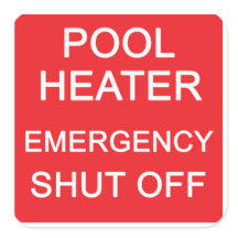 POOL HEATER Not-Aus-Schalter, SECHS AUFKLEBER