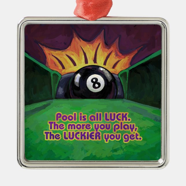 Pool ist Glück Ornament Aus Metall (Vorne)