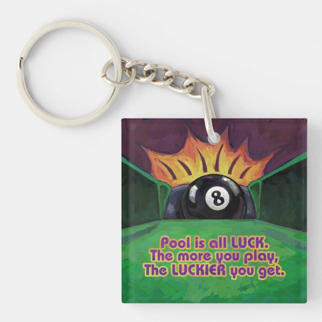 Pool ist Glück Schlüsselanhänger (Vorderseite)