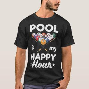 Pool ist meine glückliche Stunde Billard Player Bi T-Shirt