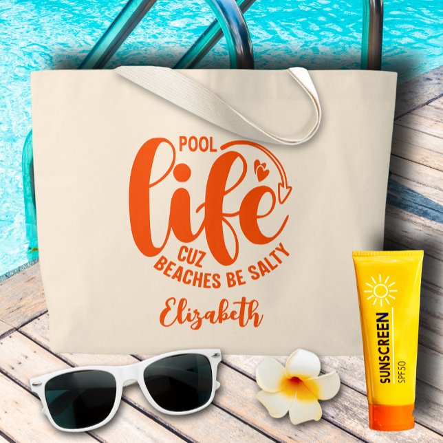 Pool Life Orange Jumbo Stoffbeutel (Pool Life Orange Large Tote Bag)