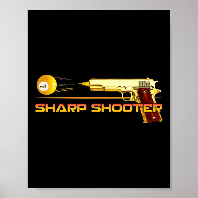 Pool Ll Sharp Shooter Billiards Gelb Poster (Vorne)
