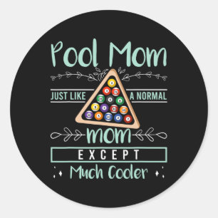 Pool Mama Billard Mother Day Pool Player W Runder Aufkleber