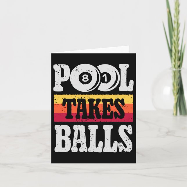 Pool nimmt lustige Billiards Spieler 8 Ball Gesche Karte (Vorderseite)