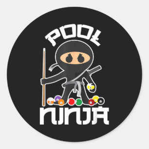 Pool Ninja Pocket Billard Liebhaber Runder Aufkleber