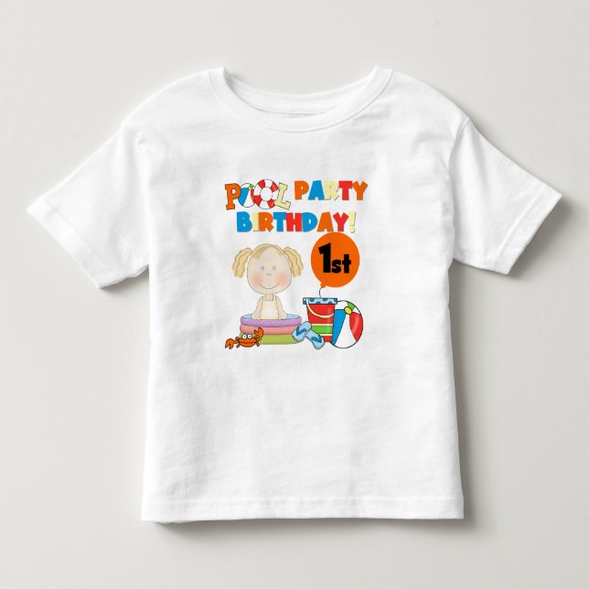 Pool Party 1er Anniversaire T-shirts et cadeaux (Devant)