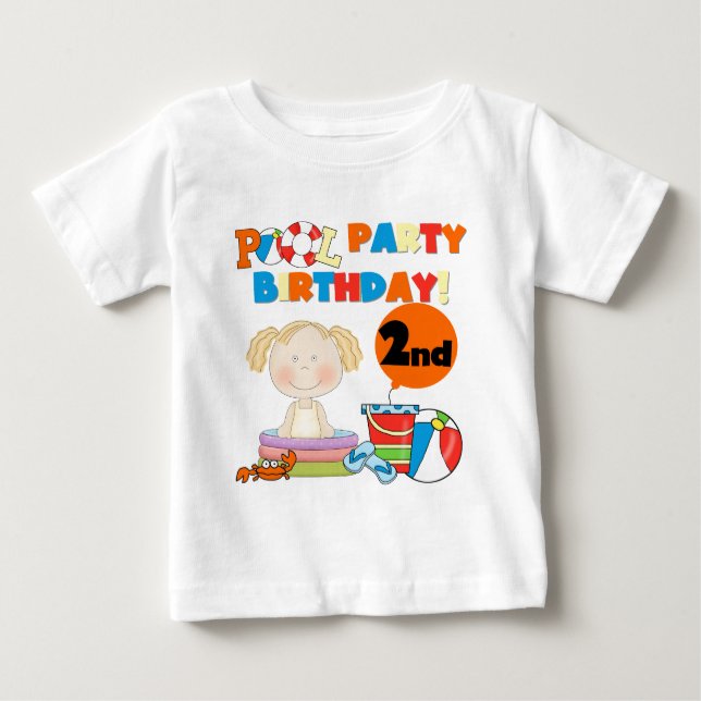 Pool Party 2e anniversaire Tshirts et cadeaux (Devant)