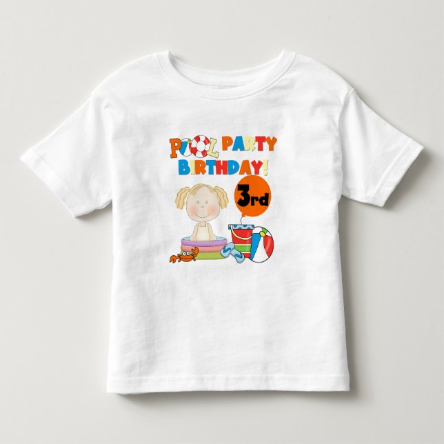 Pool Party 3e anniversaire T-shirts et cadeaux (Devant)