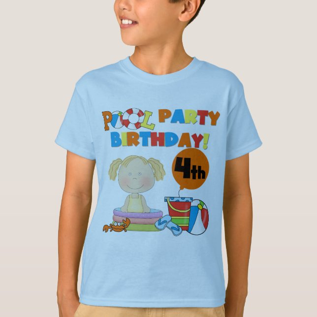 Pool Party 4th Birthday Tshirts et cadeaux (Devant)