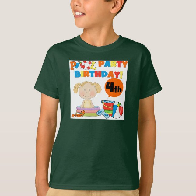 Pool Party 4th Birthday Tshirts et cadeaux (Devant)