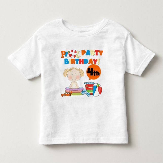 Pool Party 4th Birthday Tshirts et cadeaux (Devant)