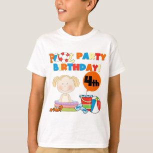 Pool Party 4th Birthday Tshirts et cadeaux