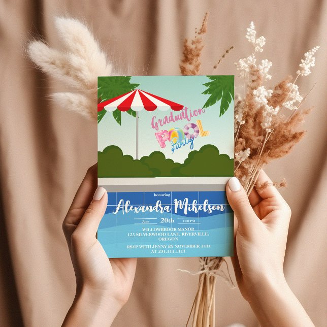 Pool Party Abschluss Einladung (Von Creator hochgeladen)