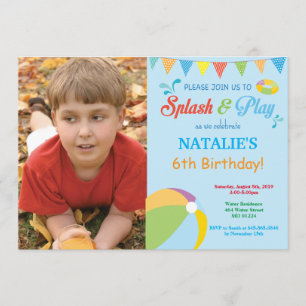Pool Party Anniversaire Invitation Splish Splash B