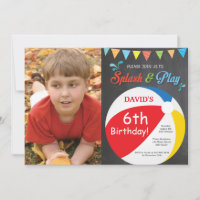 Pool Party Anniversaire Invitation Splish Splash B