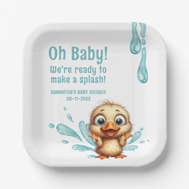 Pool Party Babydusche Pappteller (Vorderseite)