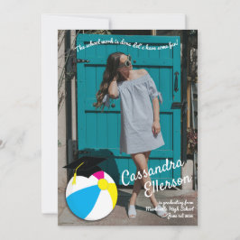 Pool Party Beach Ball Graduation Party Einladung