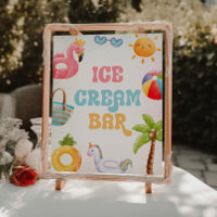 Pool Party, Beach Birthday Party Ice Creme Bar