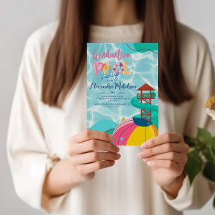 Pool Party Beach Graduation Party Einladung