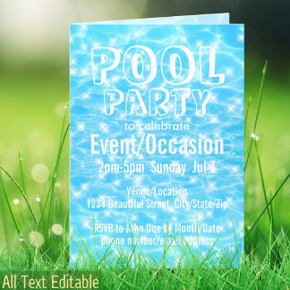 Pool Party Beach Party Sommer Party Wasser Texture Einladung