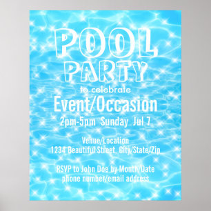 Pool Party Beach Party Sommerwasser Party Textilie Poster
