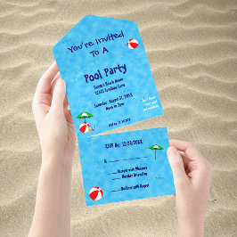 Pool Party Beach Toys bestellbar Alles in einer Ei All In One Einladung