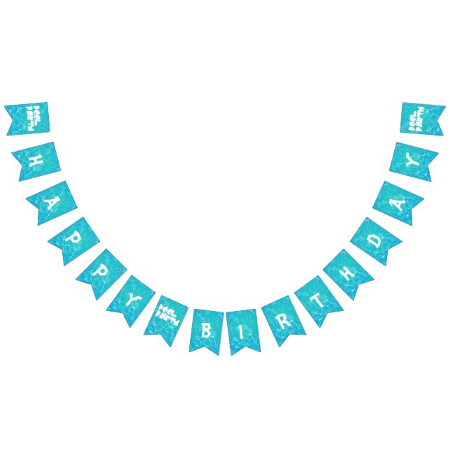 Pool Party Birthday Bunting Banner (Alle)
