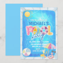 Pool Party Birthday Invitation