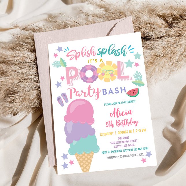 Pool Party Birthday Invitation Einladung (Von Creator hochgeladen)